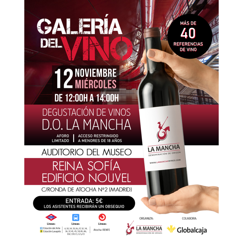 Galería del vino 12 de noviembre 12:00 H - Madrid (Auditorio Museo Reina Sofía) Galería del vino 12 de noviembre 12:00 H - Madrid (Auditorio Museo Reina Sofía)