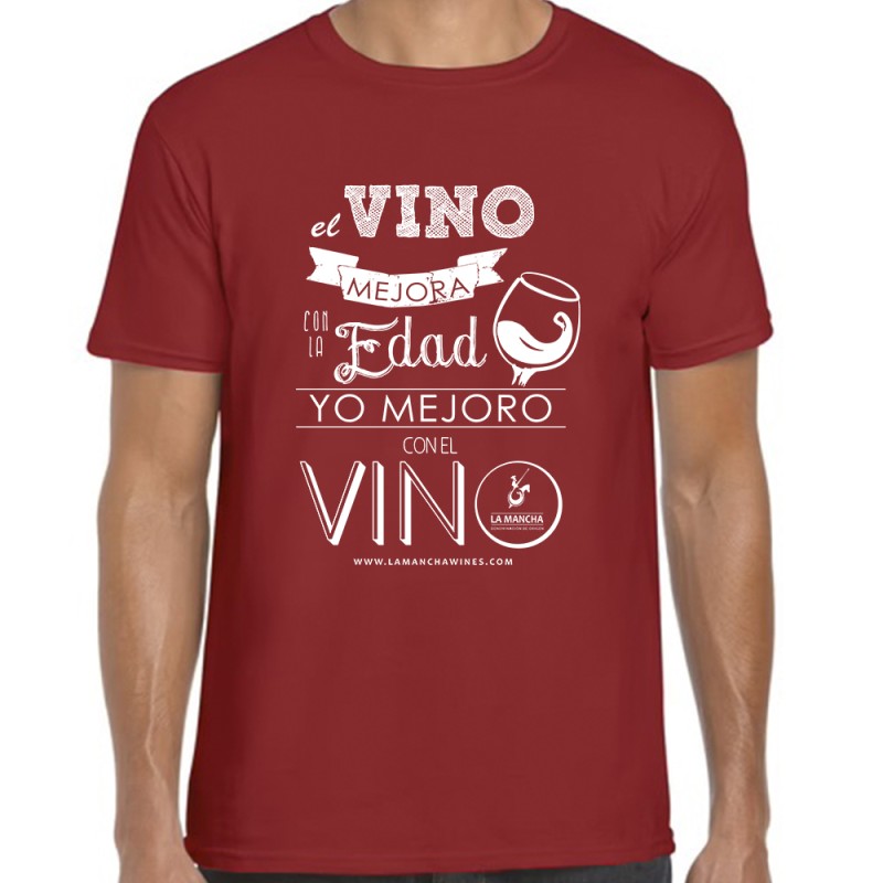 Camiseta "El vino mejora con la edad, yo mejoro con el vino" Camiseta "El vino mejora con la edad, yo mejoro con el vino"