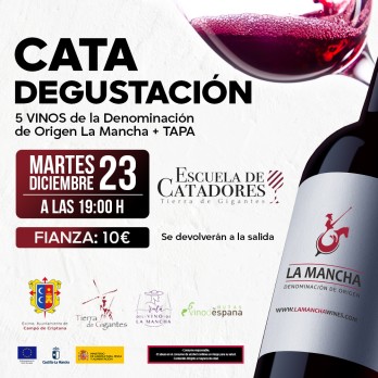 Cata Degustación 23 de diciembre 19:00 H - Campo de Criptana