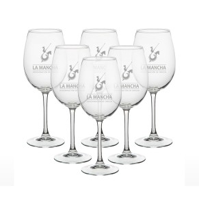 Caja de 6 copas de vino serigrafiadas