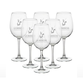 Caja de 6 copas de vino serigrafiadas