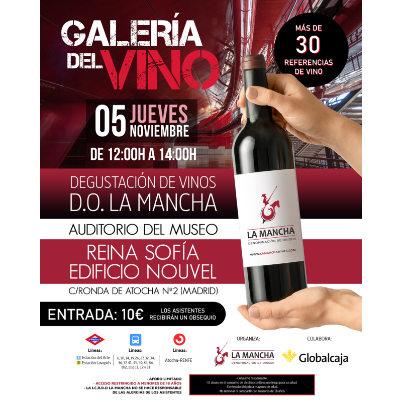 Galería del vino 5 de noviembre 12:00 H - Madrid (Auditorio Museo Reina Sofía) Galería del vino 5 de noviembre 12:00 H - Madrid (Auditorio Museo Reina Sofía)
